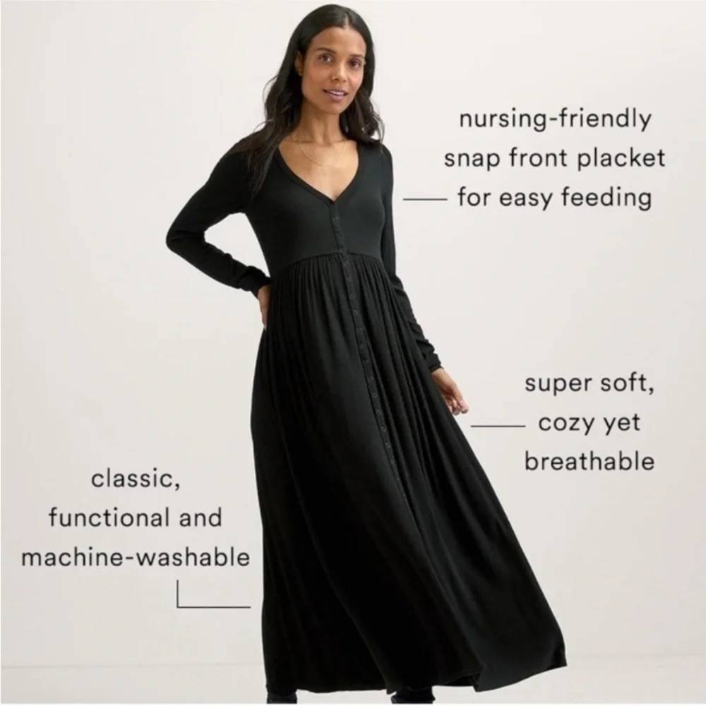 HATCH • The Softest Rib Nursing Dress - Aubergine - Picture 6 of 9